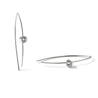 Chisel Stainless Steel Polished CZ Threader Earrings view 5