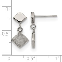 Chisel Stainless Steel Polished Laser-cut Post Dangle Earrings view 4
