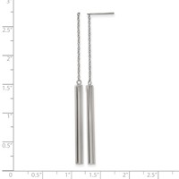 Stainless Steel Polished Bar Post Dangle Earrings view 4