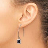 Stainless Steel Polished Earrings with Blk Carbon Fiber Dangle Shepherd Hook view 3