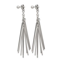 Chisel Stainless Steel Polished Multi Bar Front and Back Post Dangle Earrings view 2