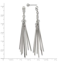 Chisel Stainless Steel Polished Multi Bar Front and Back Post Dangle Earrings view 4