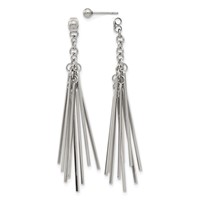 Chisel Stainless Steel Polished Multi Bar Front and Back Post Dangle Earrings view 1
