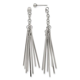 Chisel Stainless Steel Polished Multi Bar Front and Back Post Dangle Earrings