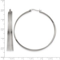 Chisel Stainless Steel Polished Wire Hoop Earrings view 4