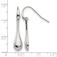 Stainless Steel Polished Dangle Shepherd Hook Earrings view 4