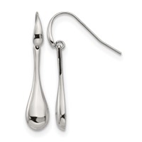 Stainless Steel Polished Dangle Shepherd Hook Earrings view 1