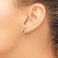 Chisel Stainless Steel Polished Rose IP-plated Earrings with Preciosa Crystal Post view 3
