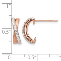 Chisel Stainless Steel Polished Rose IP-plated Earrings with Preciosa Crystal Post view 4