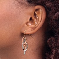 Chisel Stainless Steel Polished Rose IP-plated Dangle Shepherd Hook Earring view 3