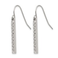 Stainless Steel Polished Studded Bar Shepherds Hook Earrings view 2