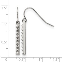Stainless Steel Polished Studded Bar Shepherds Hook Earrings view 4