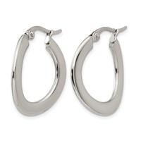 Chisel Stainless Steel Polished Curved Hoop Earrings view 2