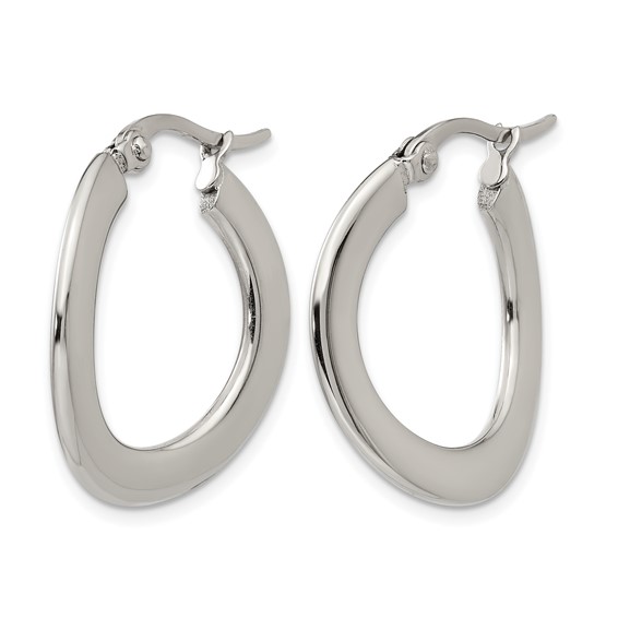 Chisel Stainless Steel Polished Curved Hoop Earrings