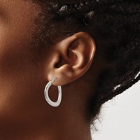 Chisel Stainless Steel Polished Curved Hoop Earrings view 3