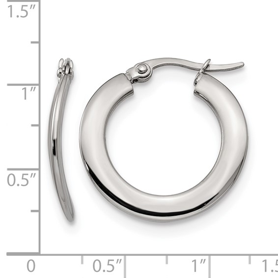 Chisel Stainless Steel Polished Curved Hoop Earrings