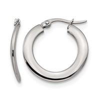 Chisel Stainless Steel Polished Curved Hoop Earrings view 1