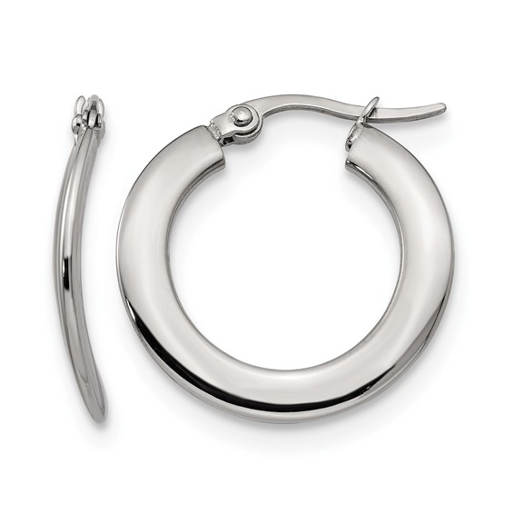 Chisel Stainless Steel Polished Curved Hoop Earrings