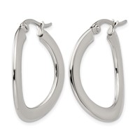Chisel Stainless Steel Polished Curved Hoop Earrings view 2