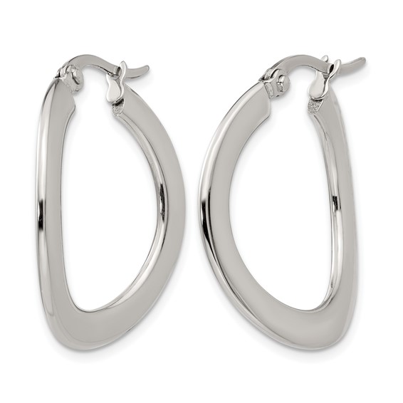 Chisel Stainless Steel Polished Curved Hoop Earrings