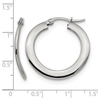 Chisel Stainless Steel Polished Curved Hoop Earrings view 4
