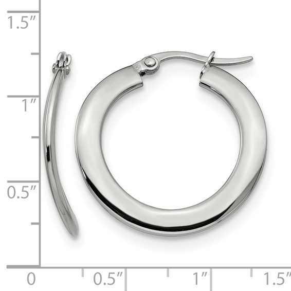 Chisel Stainless Steel Polished Curved Hoop Earrings