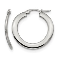 Chisel Stainless Steel Polished Curved Hoop Earrings view 1