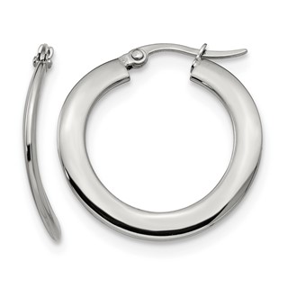 Chisel Stainless Steel Polished Curved Hoop Earrings