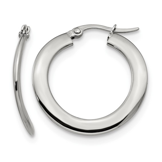 Chisel Stainless Steel Polished Curved Hoop Earrings