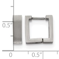 Chisel Stainless Steel Brushed Square Hoop Earrings view 4