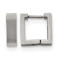 Chisel Stainless Steel Brushed Square Hoop Earrings view 1