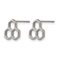 Chisel Stainless Steel Polished Honeycomb Post Earrings view 2