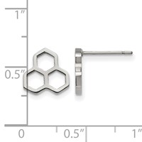 Chisel Stainless Steel Polished Honeycomb Post Earrings view 4
