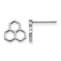 Chisel Stainless Steel Polished Honeycomb Post Earrings view 1