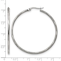 Chisel Stainless Steel Polished and Textured Hinged Hoop Earrings view 4