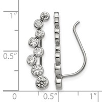Chisel Stainless Steel Polished with CZ Ear Climbers view 4