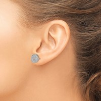 Chisel Stainless Steel Polished Earrings with CZ Post view 3