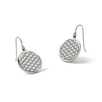 Chisel Stainless Steel Polished Flower Cut-out Dangle Shepherd Hook Earrings view 5