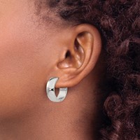 Chisel Stainless Steel Polished 6mm Hinged Hoop Earrings view 3