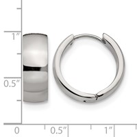 Chisel Stainless Steel Polished 6mm Hinged Hoop Earrings view 4