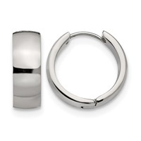 Chisel Stainless Steel Polished 6mm Hinged Hoop Earrings view 1