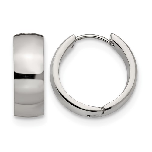Chisel Stainless Steel Polished 6mm Hinged Hoop Earrings