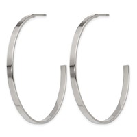 Chisel Stainless Steel Polished 44mm Diameter 3mm J Hoop Post Earrings view 3