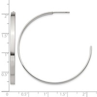 Chisel Stainless Steel Polished 44mm Diameter 3mm J Hoop Post Earrings view 5