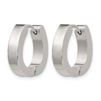 Chisel Stainless Steel Polished 4mm Hinged Hoop Earrings view 2