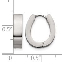 Chisel Stainless Steel Polished 4mm Hinged Hoop Earrings view 4