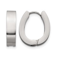 Chisel Stainless Steel Polished 4mm Hinged Hoop Earrings view 1