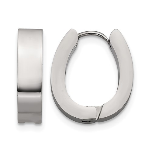 Chisel Stainless Steel Polished 4mm Hinged Hoop Earrings