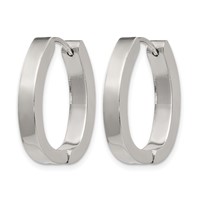 Chisel Stainless Steel Polished 4mm Hinged Hoop Earrings view 2