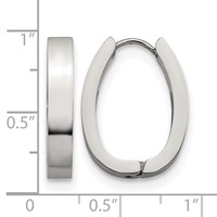 Chisel Stainless Steel Polished 4mm Hinged Hoop Earrings view 4